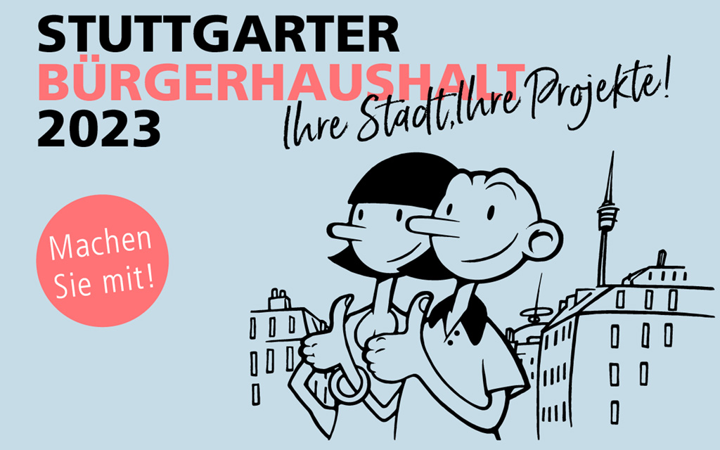 Bildnachweis: Titelmotiv Bürgerhaushalt 2023; Illustration: Thilo Rothacker, Rechte: Landeshauptstadt Stuttgart.