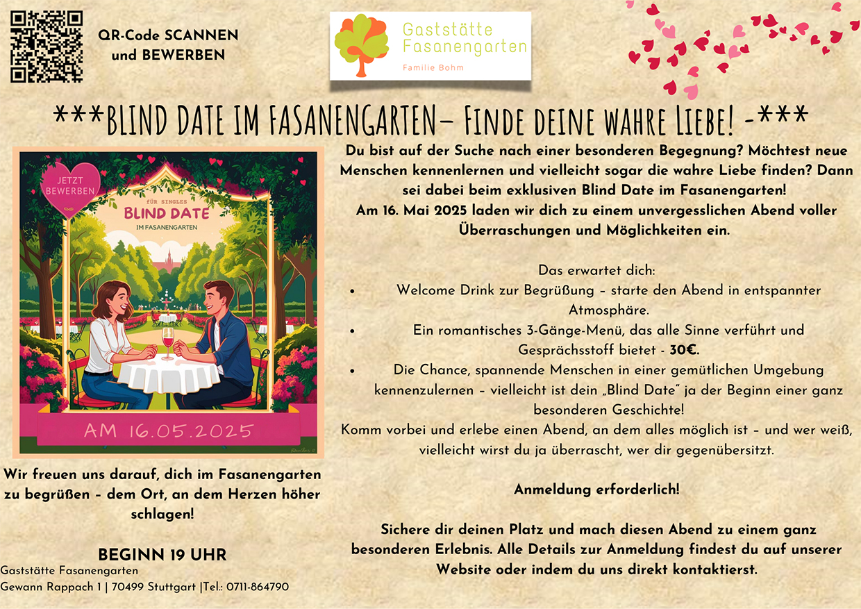 BlindDaten Fasanengarten 2025