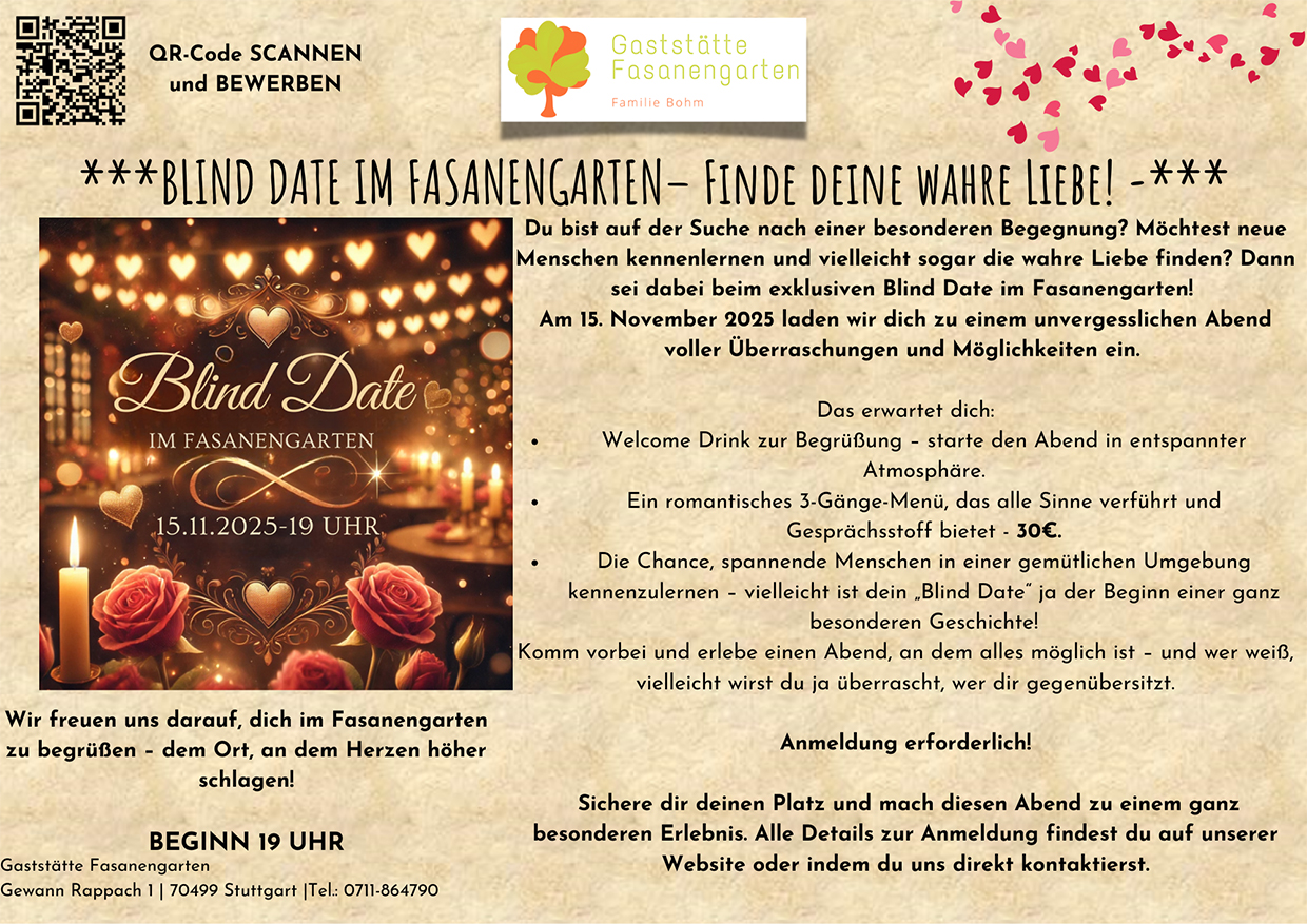 Blind Date Fasanengarten 15.11.2025